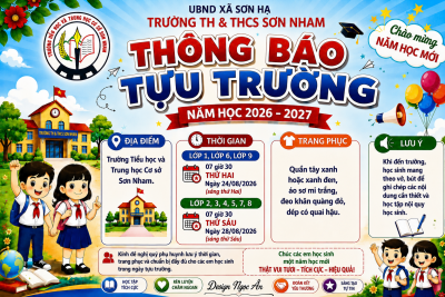 THÔNG BÁO TỰU TRƯỜNG NĂM HỌC 2026 – 2027