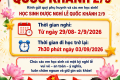 THÔNG BÁO NGHỈ LỄ QUỐC KHÁNH